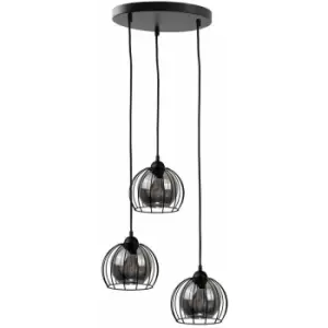Image of Keter Solo Cluster Pendant Ceiling Light Black, 30cm, 3x E27