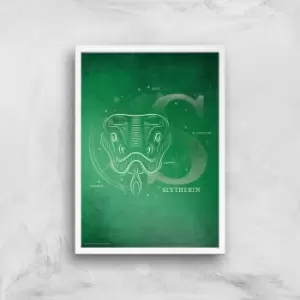 Image of Harry Potter Slytherin Giclee Art Print - A2 - White Frame