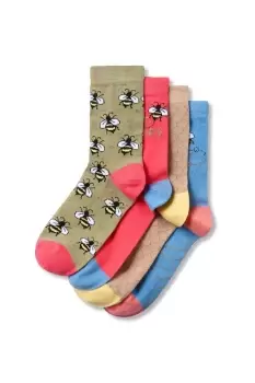 Image of 4 Pack Comfort Top Bee Socks