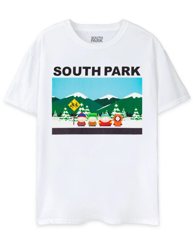 Image of South Park South Park Men Short Sleeved T-Shirt in White Size: 3X-Large White XXXL Male 5063203027897