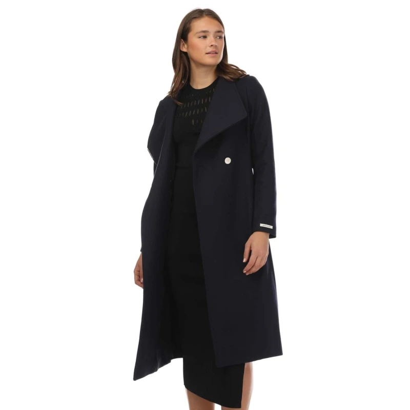 Image of Ted Baker Rose Wool Wrap Coat - Blue Blue 6