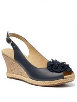 Image of Hotter Hawaii Wedge Heeled Sandals - Navy