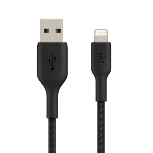 Image of Belkin Braided USB-A to Lightning 3m Cable - Black