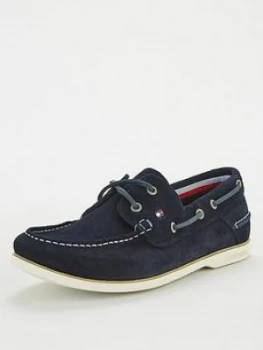 Image of Tommy Hilfiger Classic Suede Boat Shoe - Navy, Desert Sky Navy, Size 6, Men