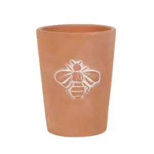 Image of Small Terracotta Single Bee Motif Plant Pot