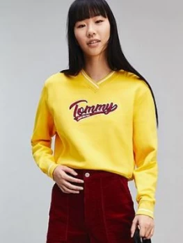 Image of Tommy Jeans V-Neck Sweatshirt - Yellow