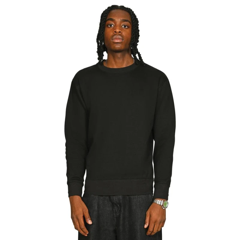 Image of Casual Classics Mens Core Combed Cotton Regular Sweatshirt in Black Size: Small Black Male S