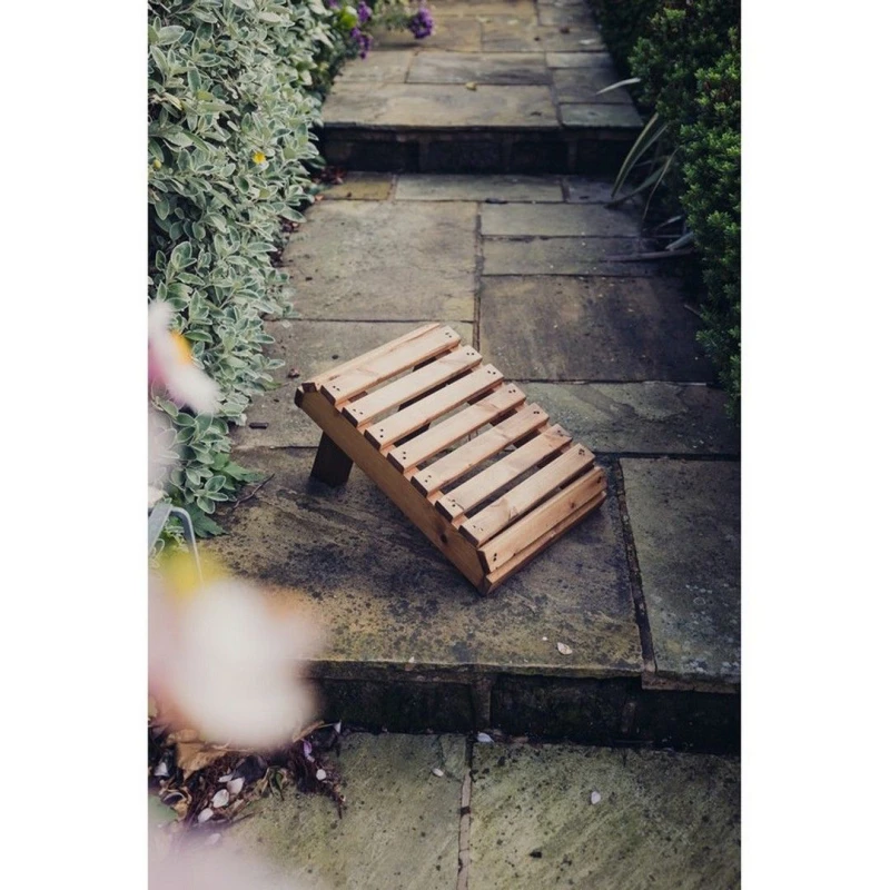 Image of Churnet Valley Garden Furniture Ltd Valley Footstool - Timber - Garden Furniture - Fully Assembled in Brown Brown Unisex