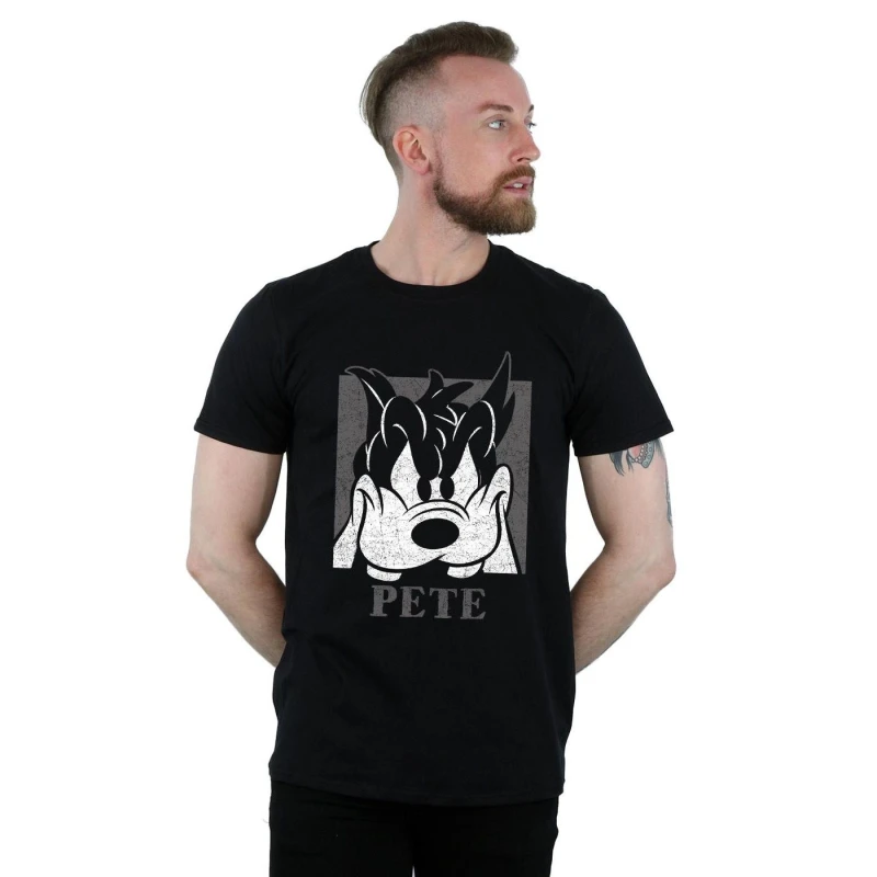 Image of Disney Men Pete Cropped Head T-Shirt in Black Size: Small Black S Male 5057864506624