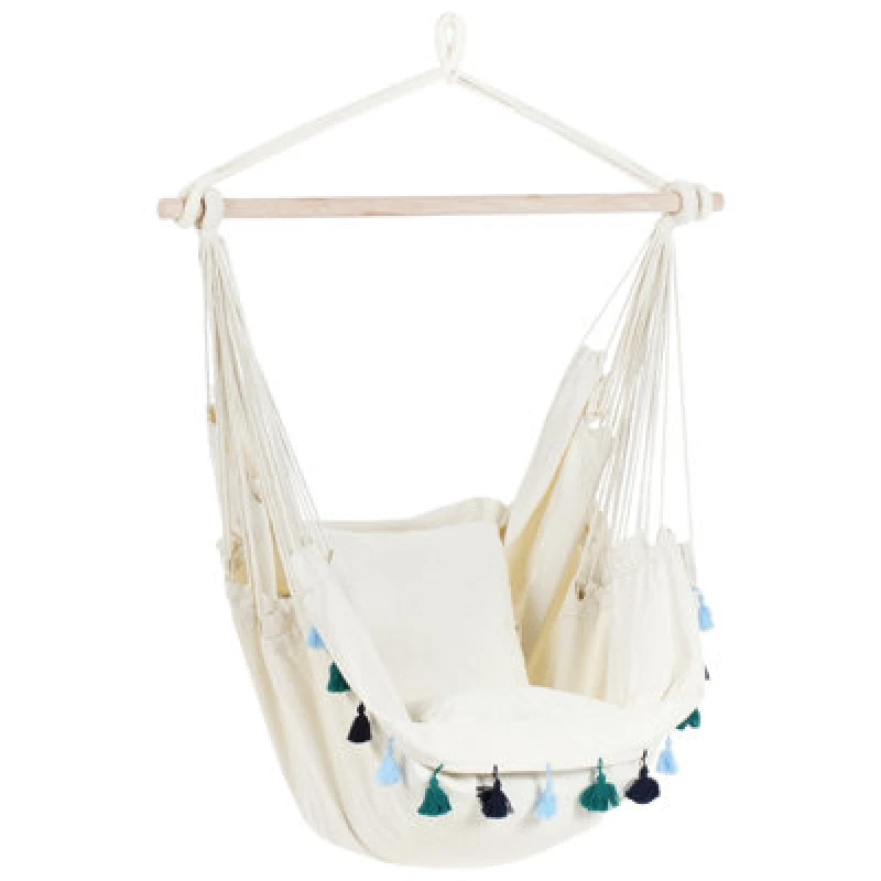 Image of Beliani Hanging Chair Varena Cotton Blue