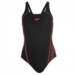 Image of Speedo Graphic Print Swimsuit Ladies - Black