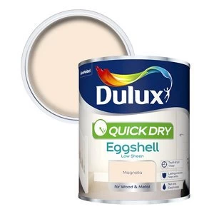 Image of Dulux Quick Dry Magnolia Eggshell Low Sheen Paint 750ml