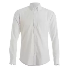Image of Kustom Kit Mens Long Sleeve Oxford Twill Shirt (15.5) (White)
