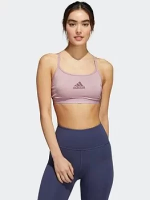 Image of adidas Aeroreact Training Light-support Bra, Blue Size M Women