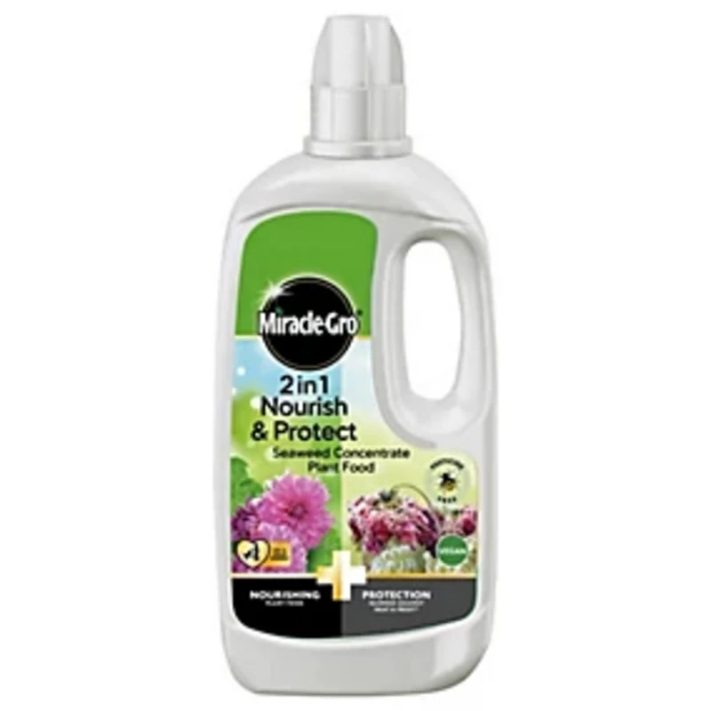 Image of Miracle Gro 2 in 1 Nourish and Protect Seaweed Plant Food - 800 ml