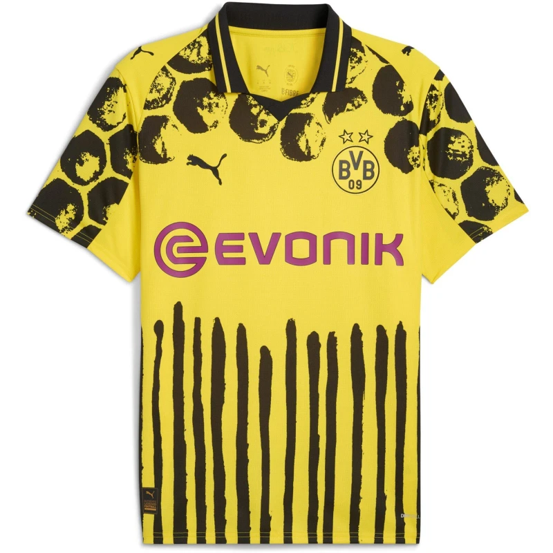 Image of Puma x KidsSuper Borussia Dortmund Home Shirt 2025 2026 Adults Yellow/Black male S
