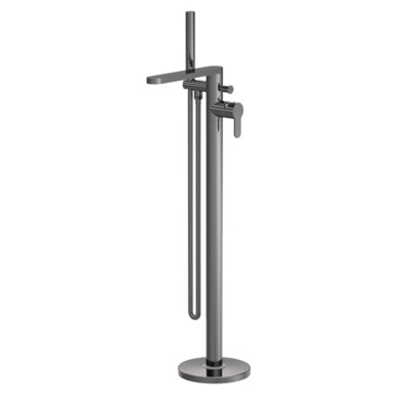 Image of Balterley Freestanding Round Bath Shower Mixer Tap Brushed Pewter Silver unisex