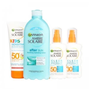 Image of Garnier Ambre Solaire Family Sun Cream & Aftersun Kit