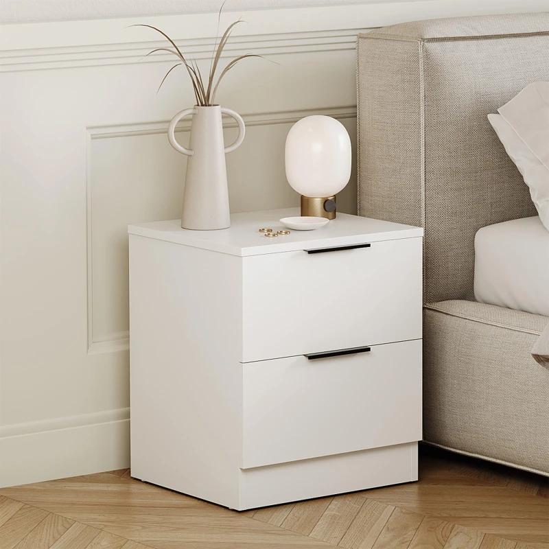 Image of Lassic Trega 2 Drawer Bedside Chest White unisex 2 Drawer