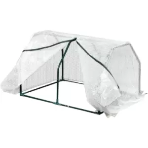Image of Compact Tunnel Greenhouse Planter Shelter w/ Mesh Cover 60x99cm White - Outsunny