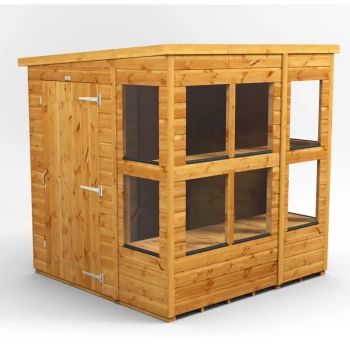 Image of Power Sheds - 6x6 Power Pent Potting Shed - Brown