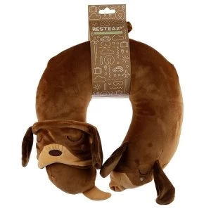 Image of Relaxeazzz Dachshund Dog Plush Memory Foam Travel Pillow & Eye Mask Set