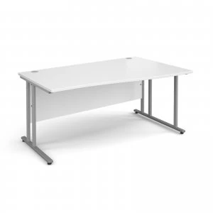 Image of Maestro 25 SL Right Hand Wave Desk 1600mm - Silver Cantilever Frame w