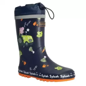 Image of Regatta Peppa Pig Splash Welly - Navy Tractor