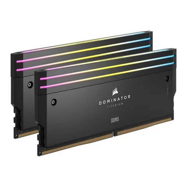 Image of Corsair DOMINATOR TITANIUM RGB 32GB (2x16GB) DDR5 DRAM 6400MT/s CL32 Intel XMP Memory Kit — Black - CMP32GX5M2B6400C32