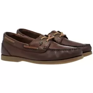 Image of Moretta Womens/Ladies Avisa Leather Boat Shoes (8 UK) (Chestnut Brown)