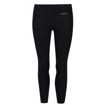 Image of USA Pro Training Tights Junior Girls - Black Geo Gloss