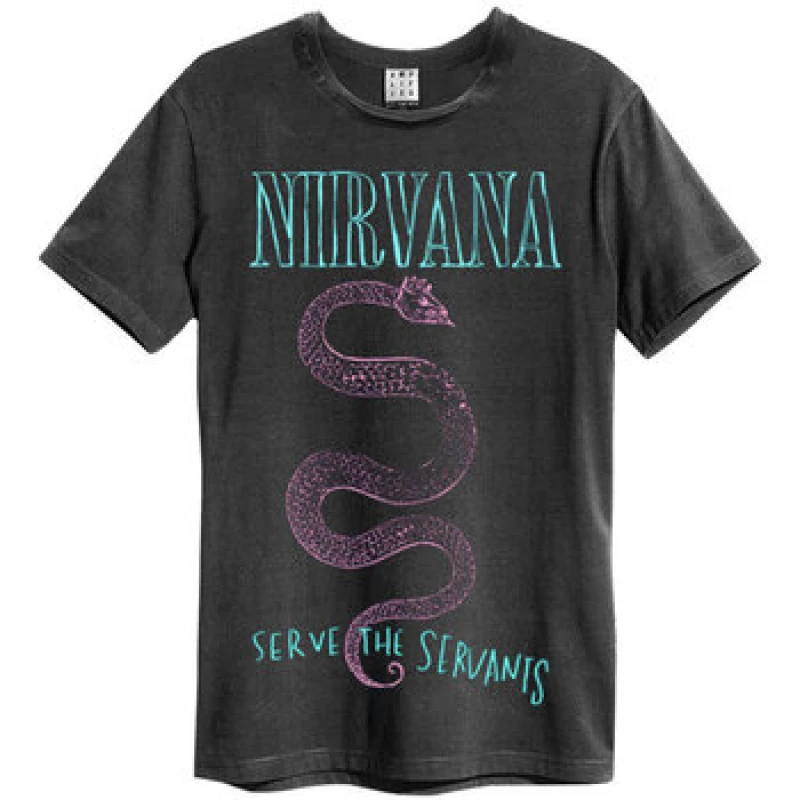 Image of Amplified Amplified Men Serve The Servants Nirvana T-Shirt in Charcoal Size: X-Small Charcoal XS Male 5059699797253