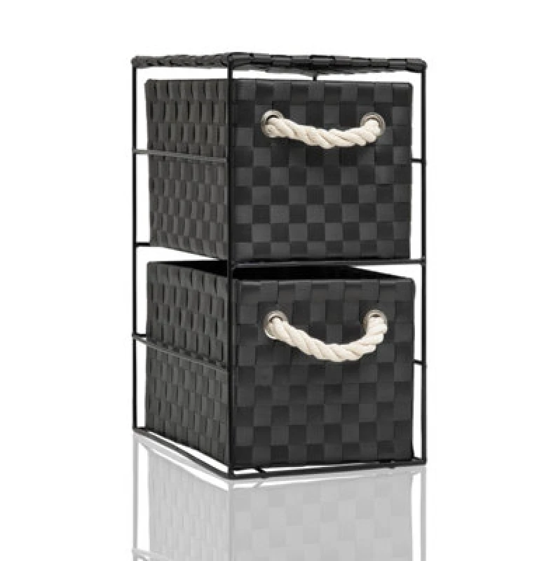 Image of Arpan Drawer Storage Unit 2-Drawer - 18X25X33Cm Black