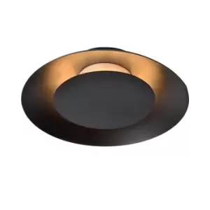 Image of Lucide Foskal Modern Flush Ceiling Light 21.5cm LED 1x6W 2700K Black
