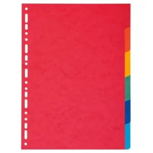 Image of Exacompta Dividers A4 220g, 6 Part, Bright, Plain, Pack of 50