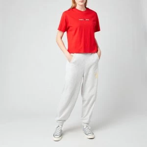 Image of Tommy Jeans Womens TJW Linear Logo T-Shirt - Deep Crimson - M