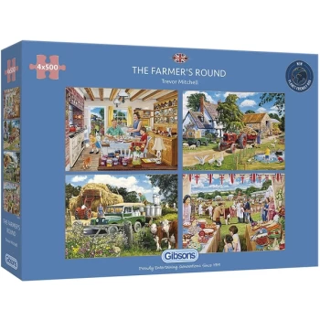 Image of The Farmer's Round Jigsaw Puzzle - 4x500 Pieces
