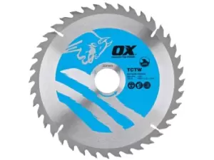 Image of OX Tools OX-TCTW-1903040 OX Wood Cutting Circular Saw Blade 190mm x 30 x 40T ATB