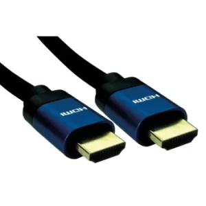 Image of TruConnect 16-1754 1m 8K HDMI 28AWG Blue Hood Black Braided Cable