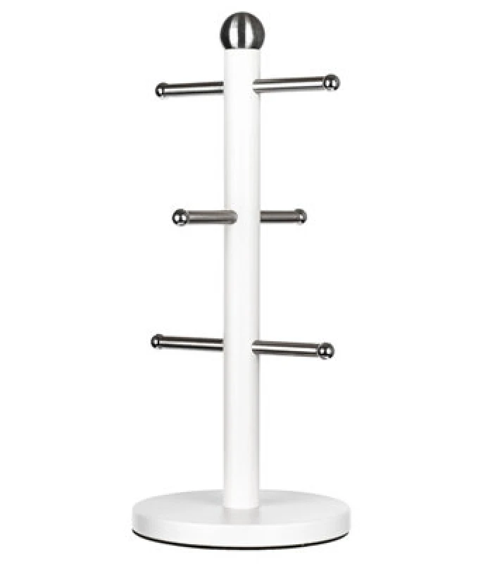 Image of Innoteck Essentials Stainless Steel Mug Tree(6 Cup Holder) - Matt White