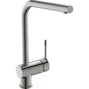Image of Ideal Standard Ceralook Mono Mixer Kitchen Tap L-Shape Storm in Silver Brass
