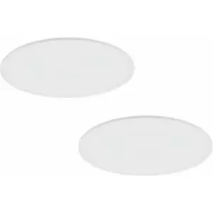 Image of Loops - 2 pack 600mm Modern Ceiling Light White Slim Round Low Profile 36W LED 4000K