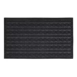 Image of JVL 45 x 75cm Braided Scraper Door Mat - Charcoal
