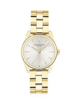 Image of COACH Coach Silver Sunray Dial Gold Stainless Steel Bracelet Ladies Watch, One Colour, Women