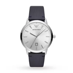 Image of Mens Black Leather Watch