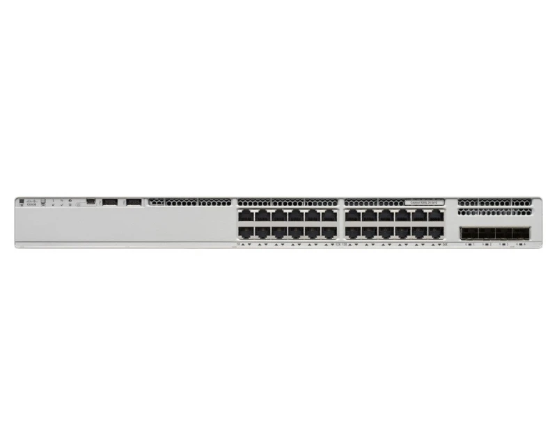Image of Cisco Catalyst 9200L - Network Advantage - switch - L3 - 24 x 10/100/1000 + 4 x Gigabit SFP (uplink) - rack-mountable C9200L-24T-4G-A