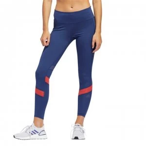Image of adidas Womens Running How We Do Leggings - Blue/Red