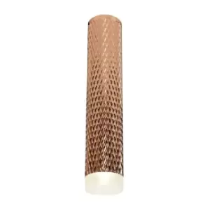 Image of Luminosa Lighting - 1 Light 30cm Surface Mounted Ceiling GU10, Rose Gold, Acrylic Ring