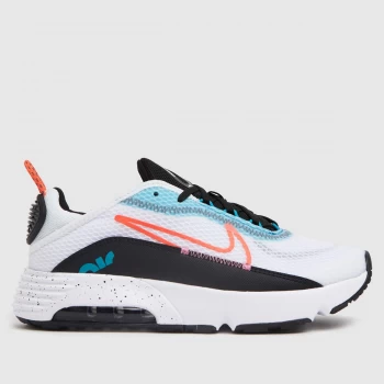 Image of Nike White & Pl Blue Air Max 2090 Trainers Junior