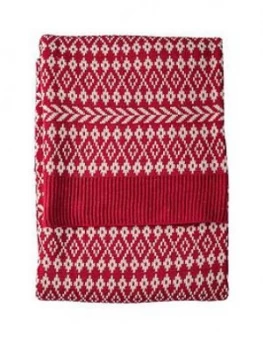 Image of Gallery Fairisle Diamond Cushion Red 450X450Mm